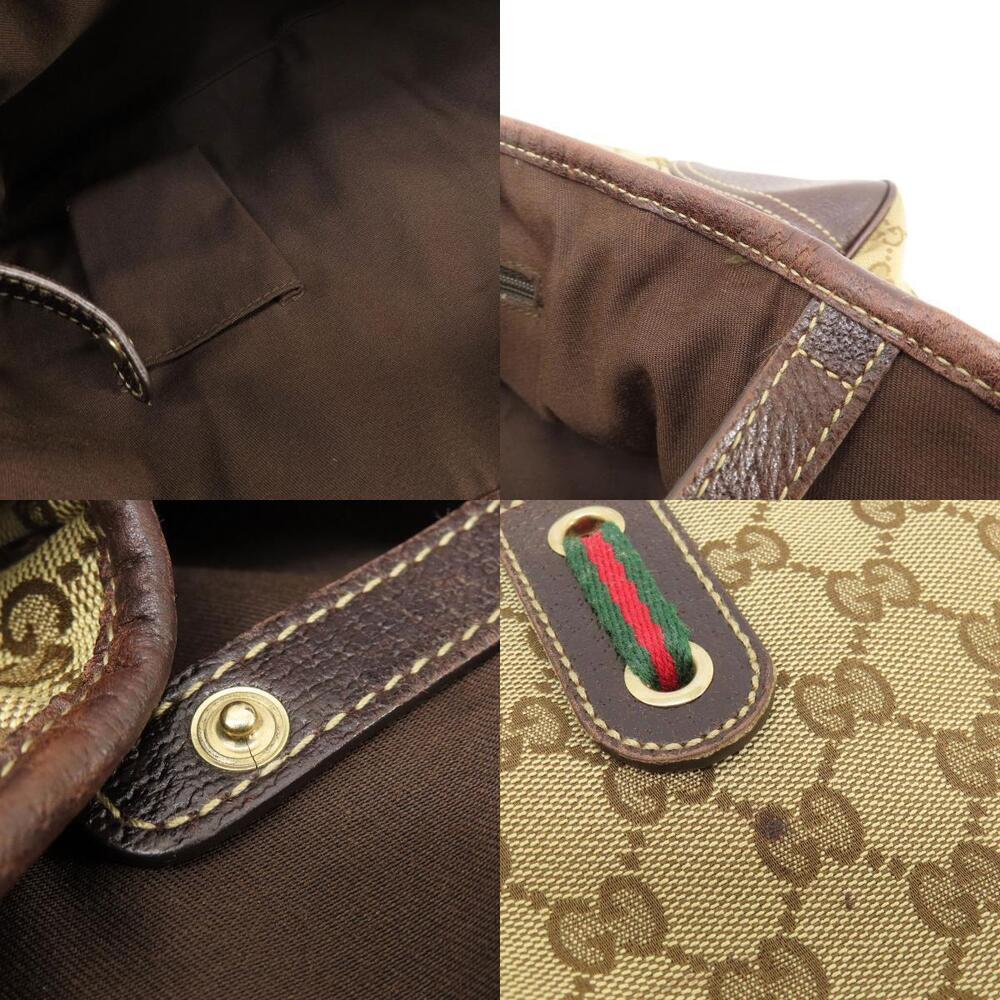 Gucci Canvas GG web Bag Brown Line Sherry Tote - Picture 6 of 11